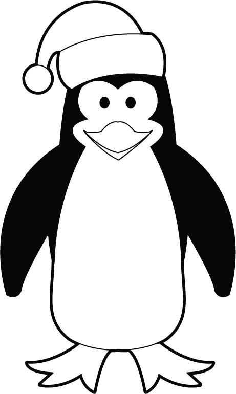 Cute Clip Art Image Of Penguin Wearing A Winter Hat And Bow Tie  Click