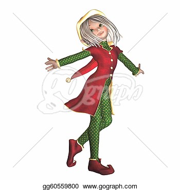 Illustration   Dancing Christmas Elf  Clipart Gg60559800   Gograph