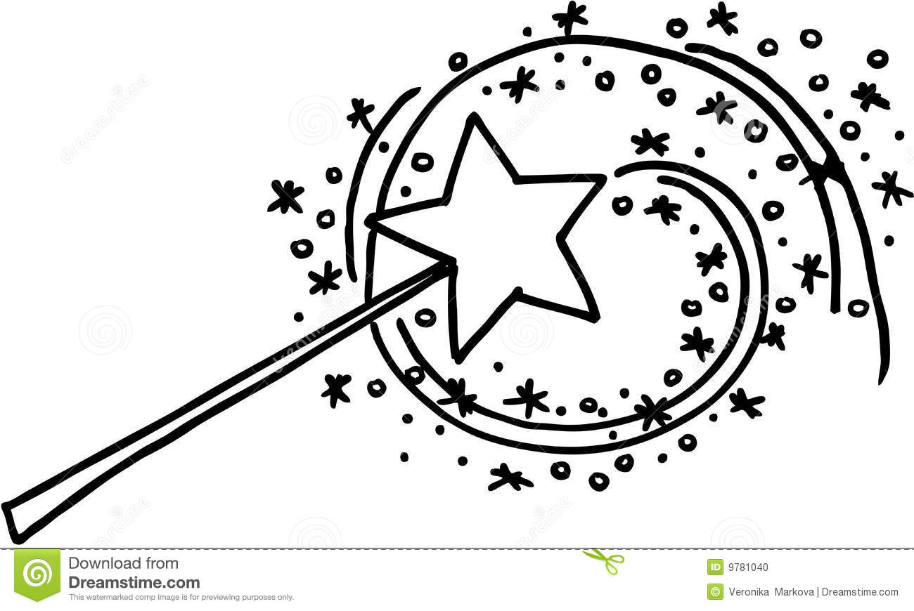 Magic Wand With A Trail Of Stars  Vector Image On White Background
