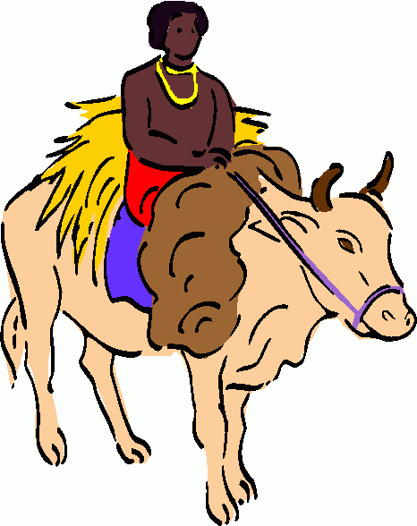 Man Riding Ox Clipart   Man Riding Ox Clip Art