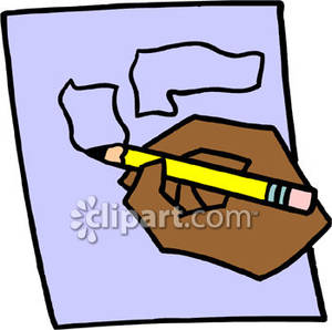 Person Drawing With A Pencil   Royalty Free Clipart Picture