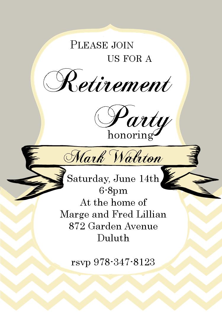 Retirement Party Border Party Invitations