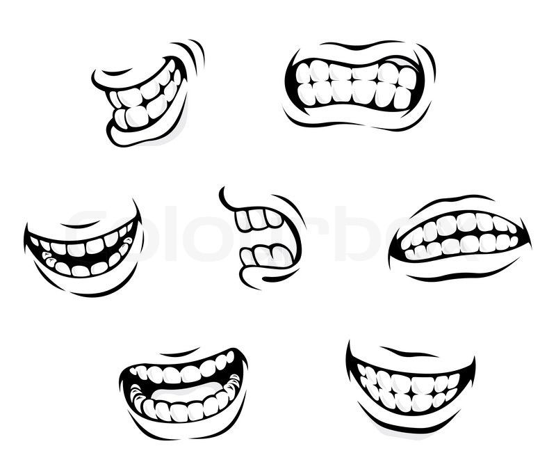 Smile Teeth Cartoon Smiling And Angry Cartoon