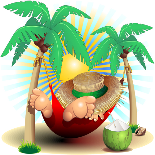 Summer Travel With Holiday Background Art Vector 05   Vector