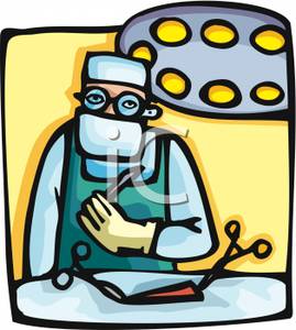 Surgeon With Tools   Royalty Free Clipart Picture