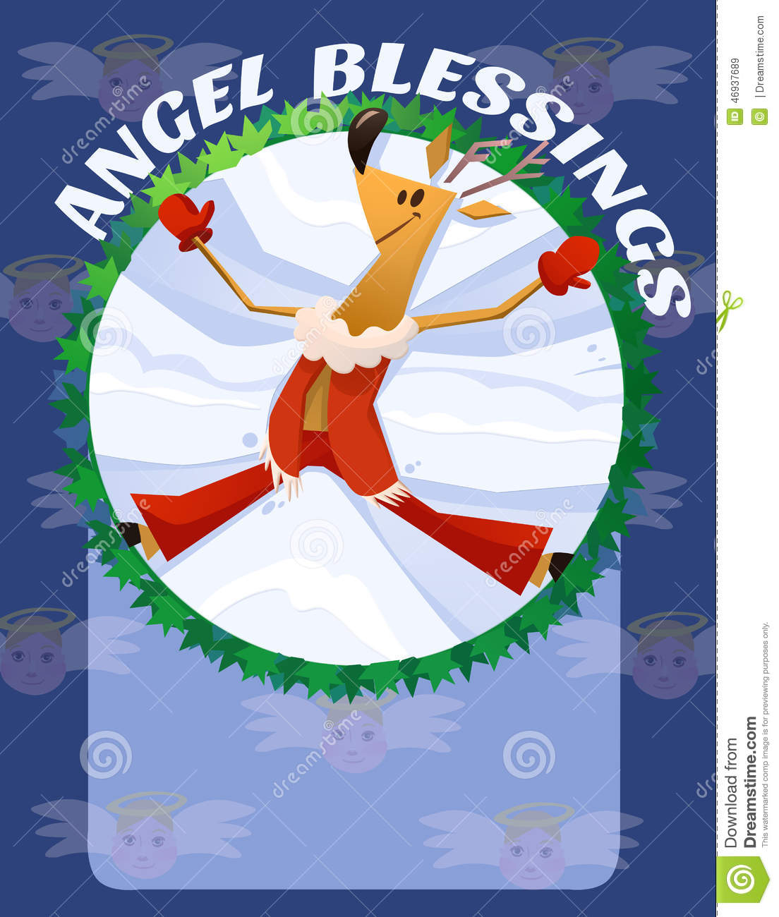 Angel Blessings Deer Cartoon Illustration Stock Illustration   Image