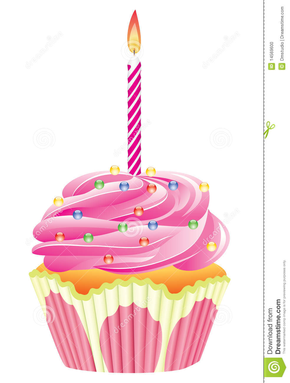 Animated Candle Clipart Cupcake With Burning Candle