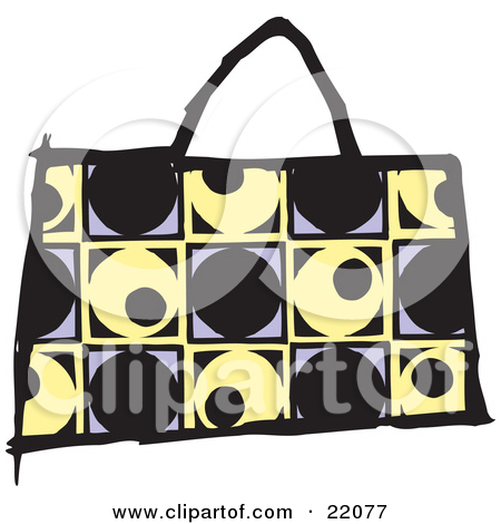 Clipart Picture Of A Fashionable Black Yellow And Purple Designer