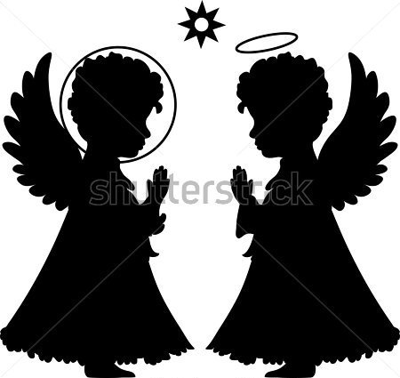 Cute Angels Silhouettes Set Jpg