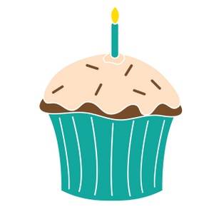 Free Birthday Clip Art Image   Birthday Cupcake With Candle