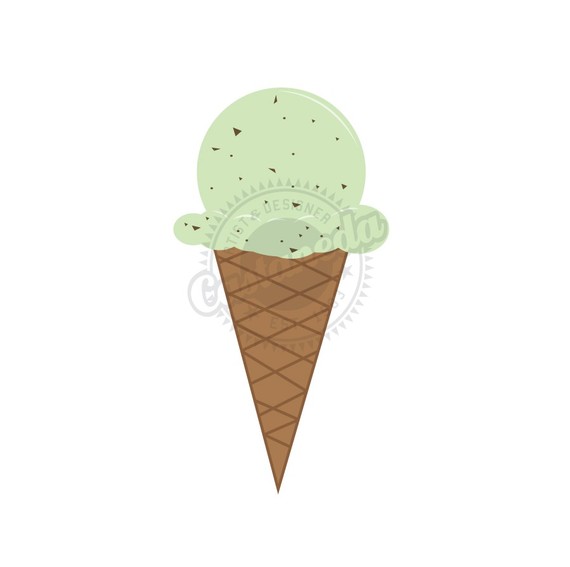 Items Similar To Mint Chocolate Chip Ice Cream   Clipart On Etsy