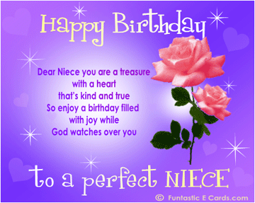       Niece Birthday Card Pic Has Pretty Roses Happy Birthday Niece Poem