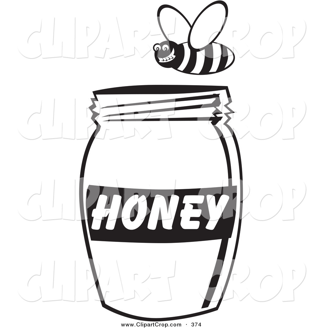 Page Of A Grinning Bee Flying Above A Jar Of Honey By David Rey    374