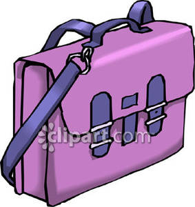 Purple Purse With Buckles Royalty Free Clipart Picture