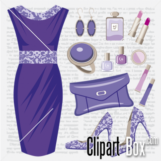 Related Fashion Elements   Purple Dress Cliparts