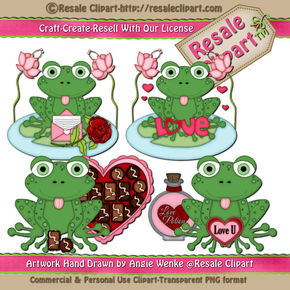 Valentine Frog 2 Clipart Digital Download By Maddiezee On Etsy