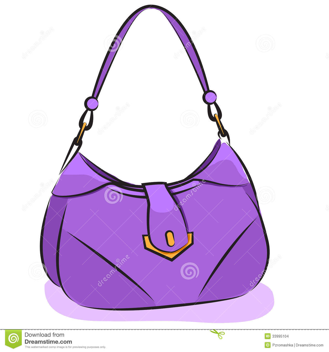 Vector Illustration  Womens Purple Handbag On A White Background