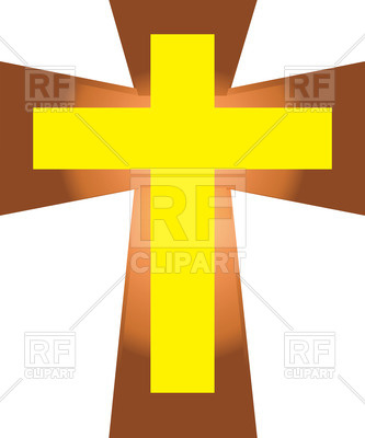 Yellow Christian Cross On Brown Cross Download Royalty Free Vector    