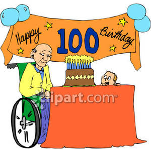 100th Birthday Cake   Royalty Free Clipart Picture