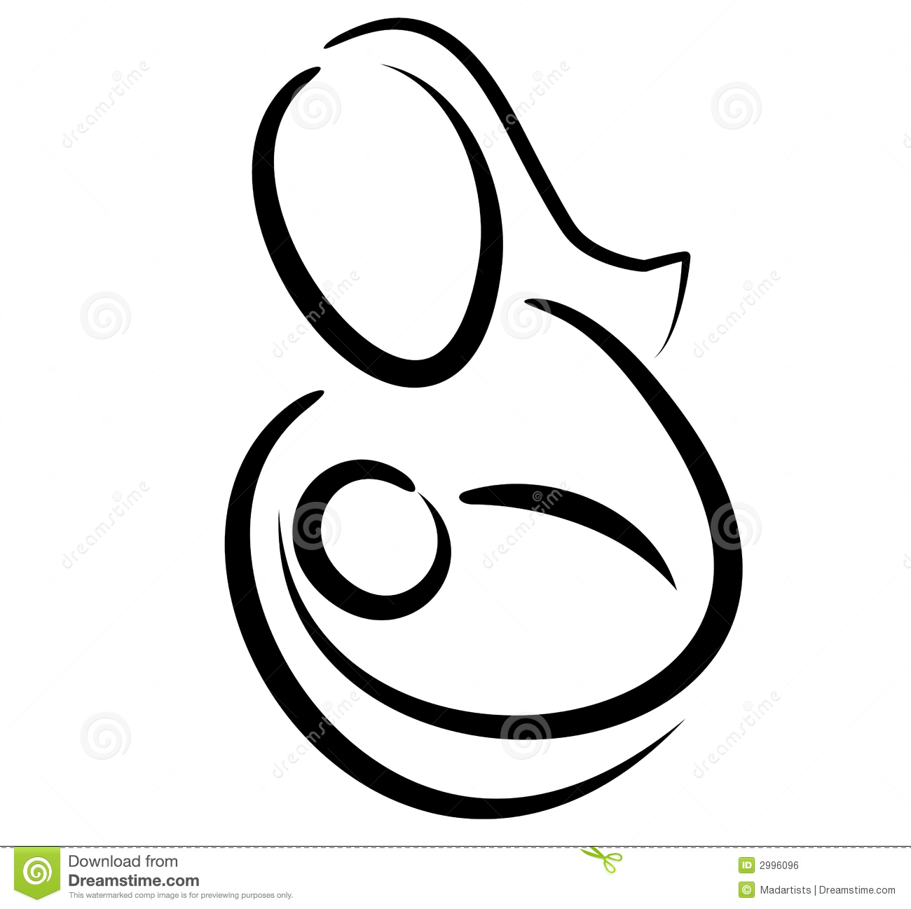 Baby  In Black And White Outline  Would Be Ideal For A Logo Design