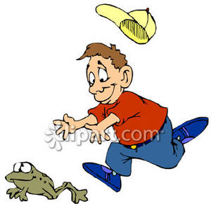 Chase Clipart A Boy Chasing A Frog Royalty Free Clipart Picture 090402
