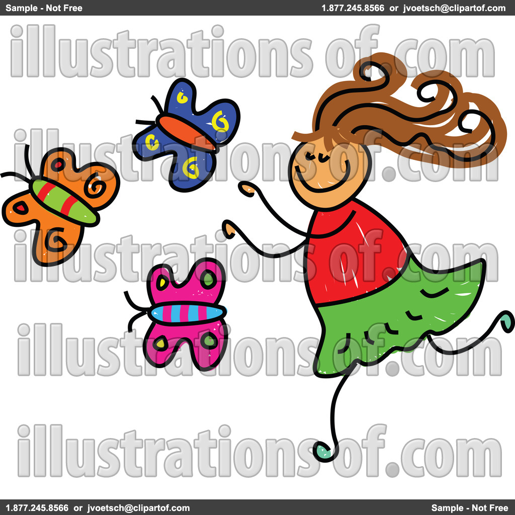 Chase Clipart Royalty Free Rf Chasing Butterflies Clipart Illustration