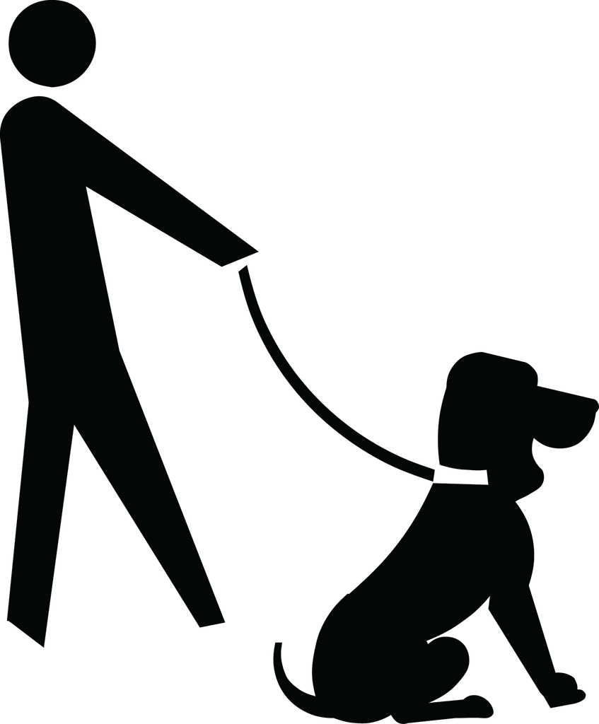 Dog On Leash Clip Art Leashed Pets Silhouette