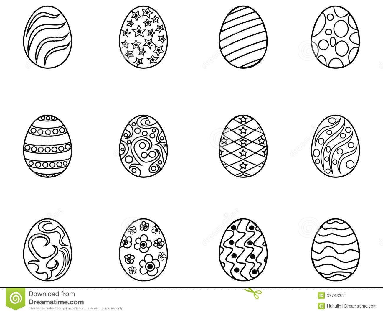 Easter Egg Outline Clipart Black Easter Egg Outline Stock Image