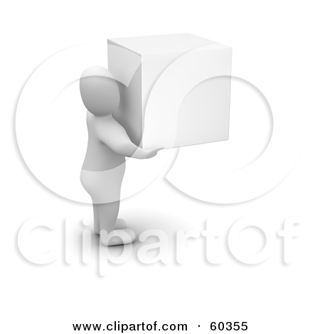 Free  Rf  Clipart Illustration Of Light 3d Open Cardboard Moving Boxes