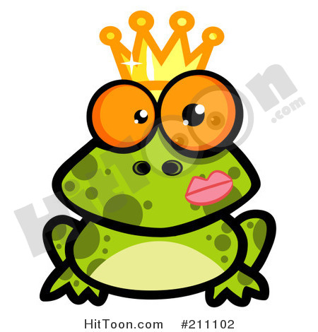 Kiss On Cheek Clipart Frog Prince Clipart   Vectors