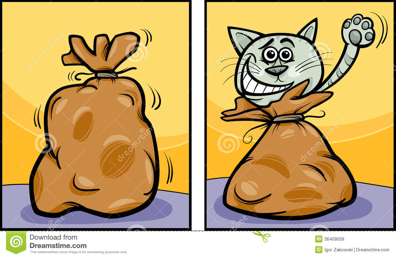 Let The Cat Out Of The Bag Cartoon Royalty Free Stock Images   Image