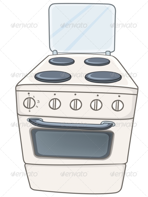 Open Oven Door Clipart Cartoon Home Kitchen Stove