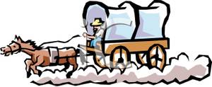 Pioneer Clipart Pioneer In A Covered Wagon Royalty Free Clipart