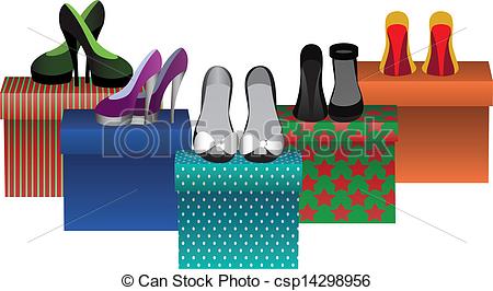 Shoe Store Clipart Box With Woman Shoes In Store