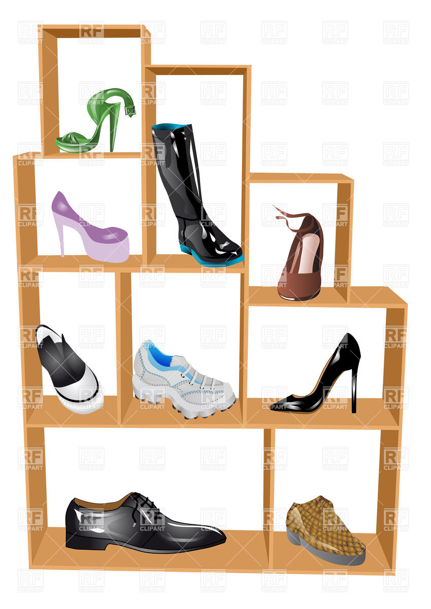 Shoe Store Clipart Wooden Shelf Of Shoe Store