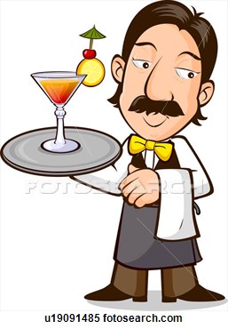 Stock Illustration   Waiter With Drink  Fotosearch   Search Clipart