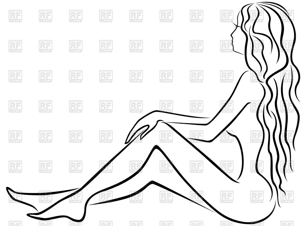 Young Woman   Outline 77804 Download Royalty Free Vector Clipart