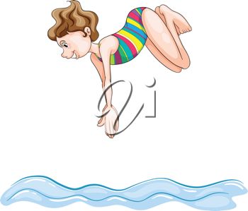 0511 1306 0412 0131 Girl Diving Clipart Image Jpg