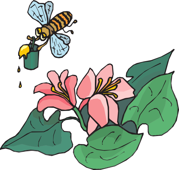 Bee With Pollen Clip Art At Clker Com   Vector Clip Art Online