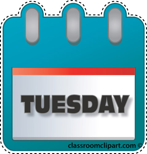 Calendar   Notebook Tuesday   Classroom Clipart