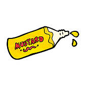 Cartoon Mustard Bottle   Clipart Graphic
