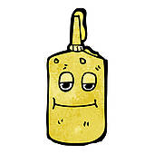 Cartoon Mustard Bottle   Clipart Graphic