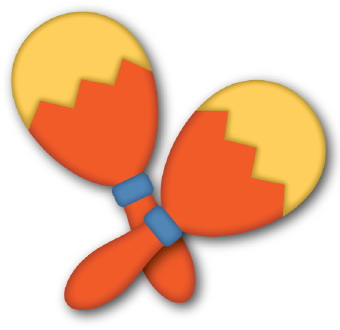 Clip Art Of A Pair Of Colorful Yellow And Orange Musical Maracas