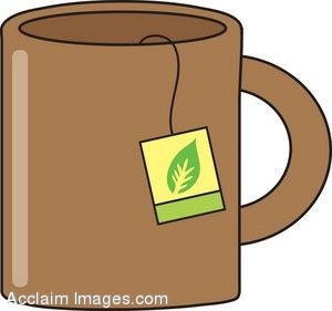 Clip Art Picture Of A Brown Coffee Mug With A Tea Bag In It  Clipart