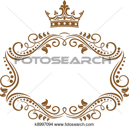 Clipart   Elegant Royal Frame With Crown  Fotosearch   Search Clip Art