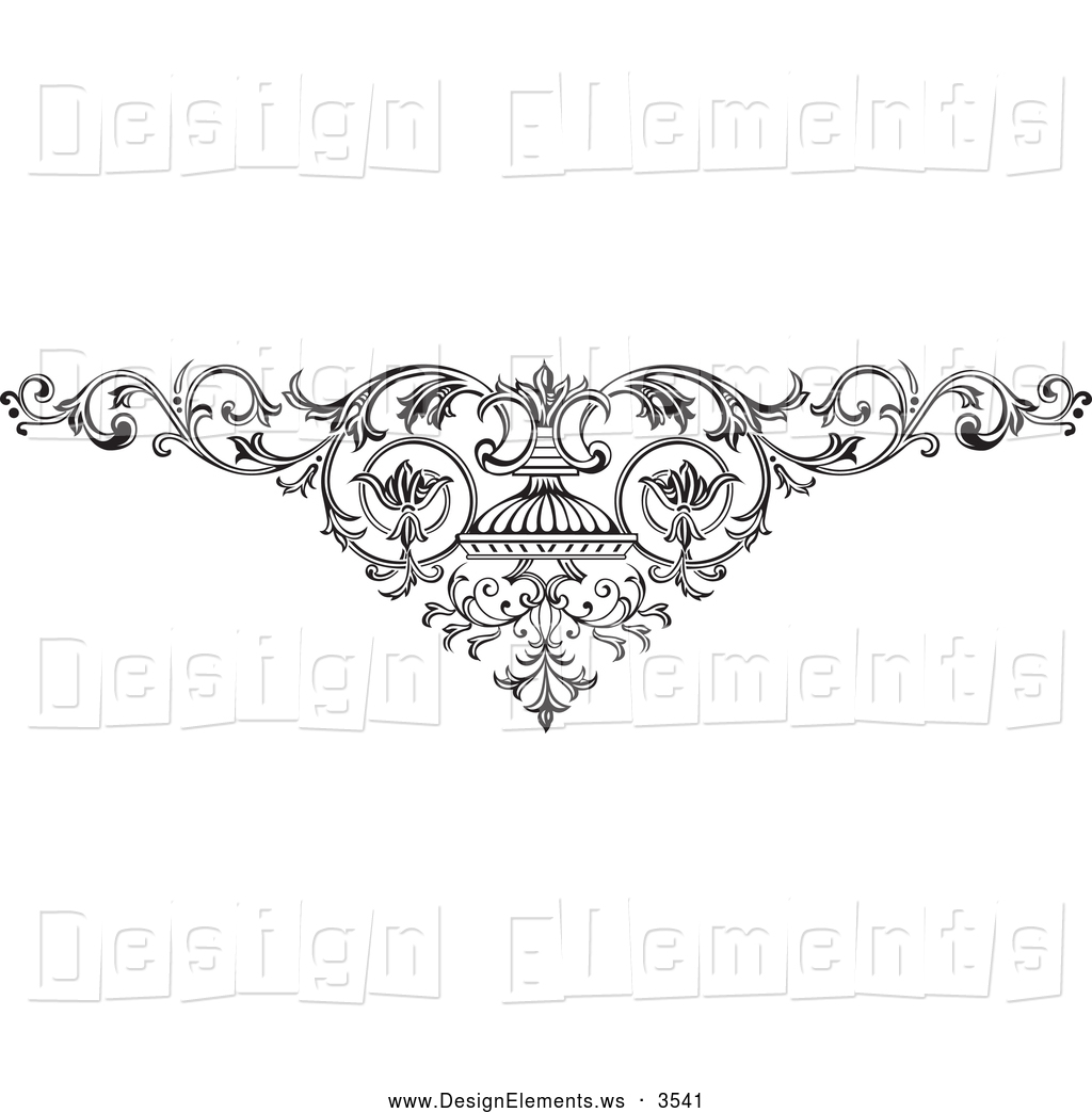 Design Element Clipart Of A Elaborate Elegant Ornamental Scroll With