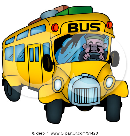 Free Rf Clipart Illustration Of A Bus Driver Turning His Bus Jpg