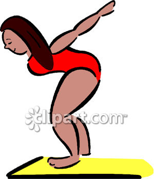 Girl Diving Off A Diving Board   Royalty Free Clipart Image