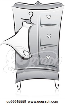 Illustration Of Armoire In Black And White  Stock Clip Art Gg66045559