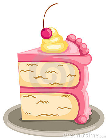Illustration Of Isolated Piece Of Cake On White Background